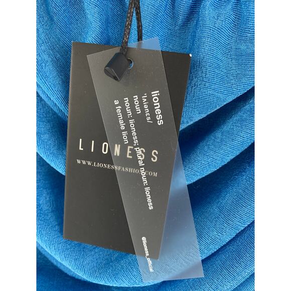 Lioness The Goddess Mini Ruched Dress Womens 8 One Shoulder Blue New Short - Picture 8 of 11